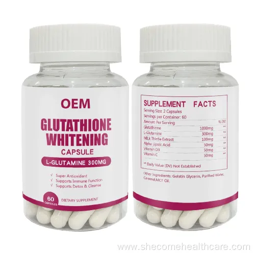 OEM Glutathione Whitening Capsules for Immune Support and Skin Brightening